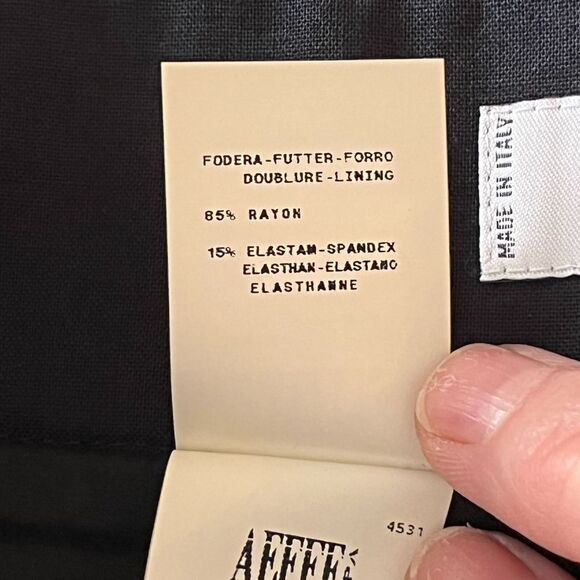 Moschino Black Pencil Skirt Front Left Slit Size 8 - Picture 9 of 11